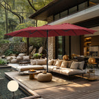 MAISON ARTS 15ft Double-Sided Patio Extra Large Twin Umbrella with Base Included