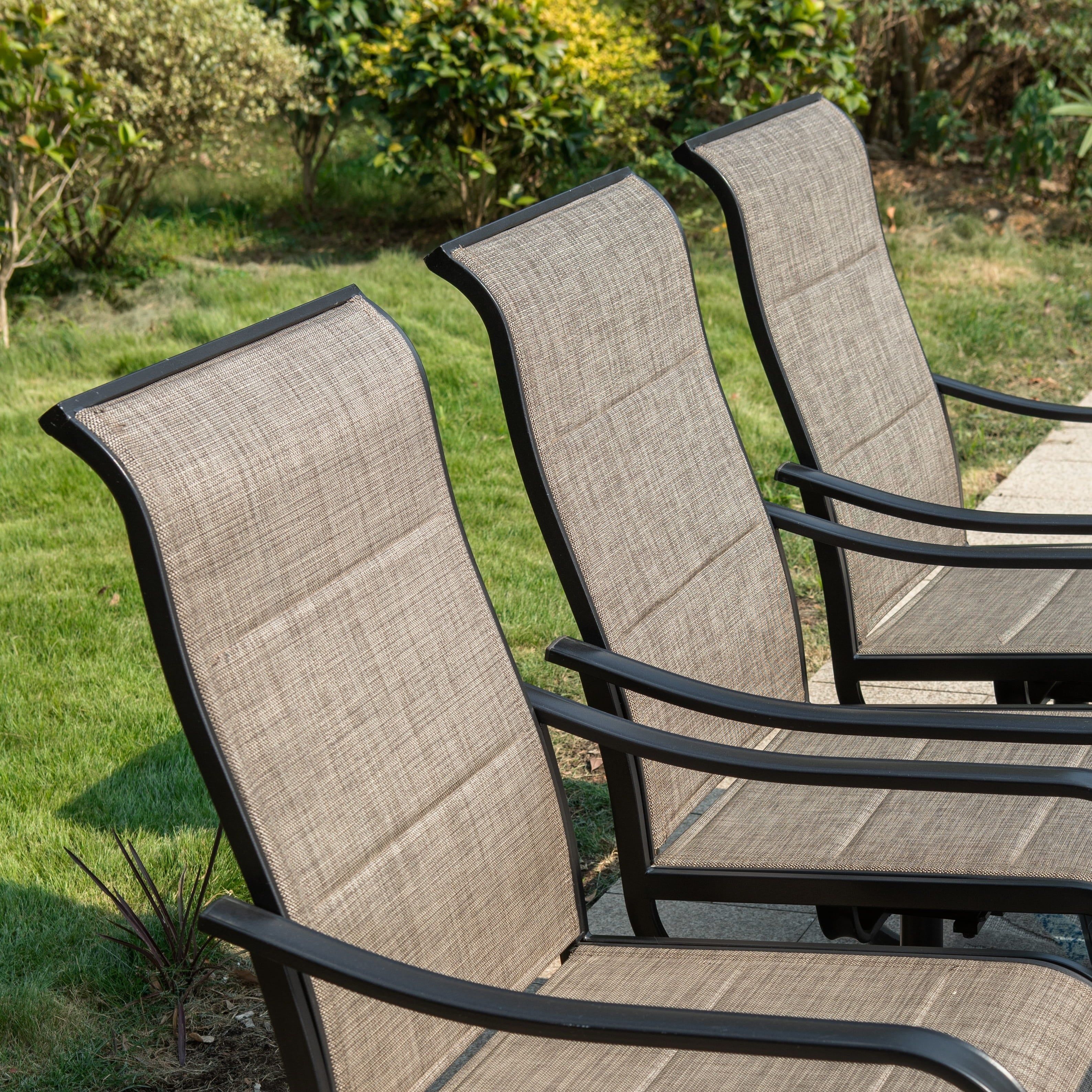 MAISON ARTS 8 PCS Patio Dining Set with 13ft Patio Umbrella