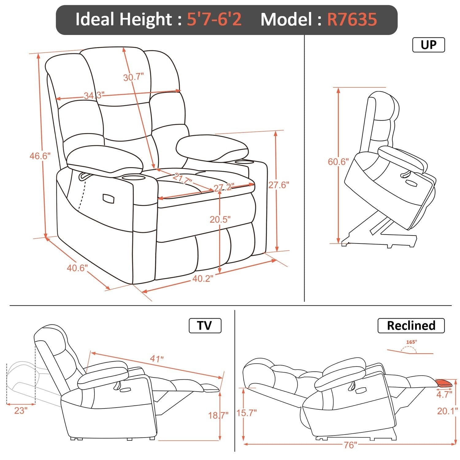 MCombo Large-Wide Dual Motor Power Lift Recliner with Massage and Dual Heating for Big and Tall Elderly, Fabric R7635
