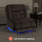 MCombo Oversized Dual Motor Armless Power Rocker Recliner Chair, Zeroarms Recliner Perfect for Living Room Fabric PR607