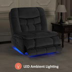 MCombo Oversized Dual Motor Armless Power Rocker Recliner Chair, Zeroarms Recliner Perfect for Living Room Fabric PR607