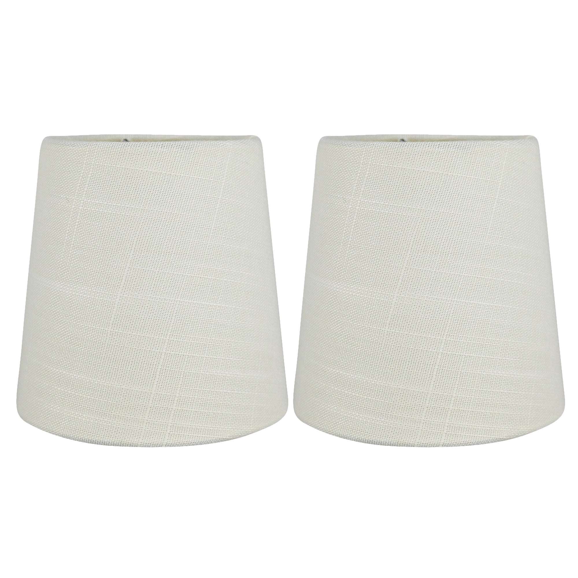 MERIVILLE Linen Clip On Chandelier Lamp Shades, 4-inch by 5-inch by 5-inch