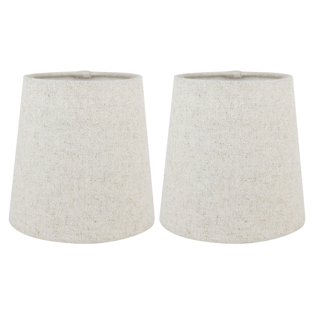 MERIVILLE Linen Clip On Chandelier Lamp Shades, 4-inch by 5-inch by 5-inch