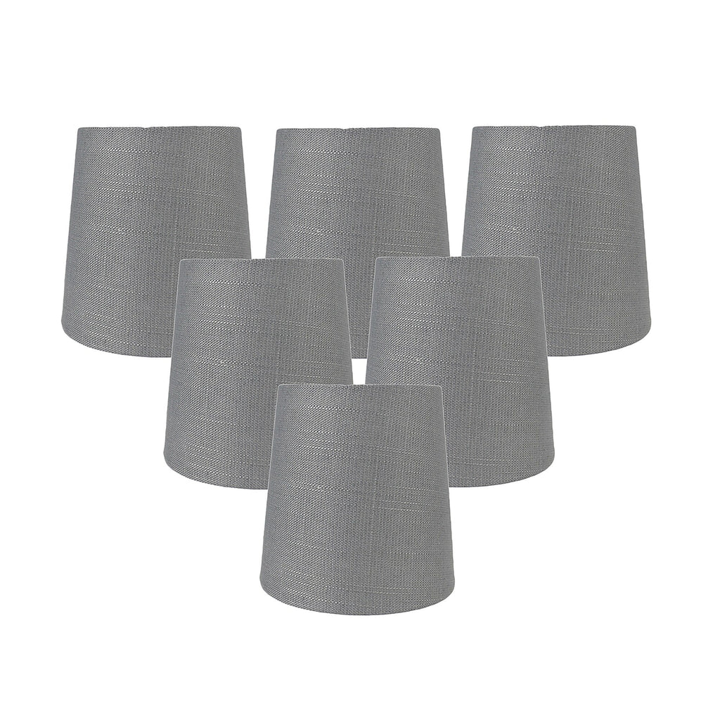 MERIVILLE Linen Clip On Chandelier Lamp Shades, 4-inch by 5-inch by 5-inch
