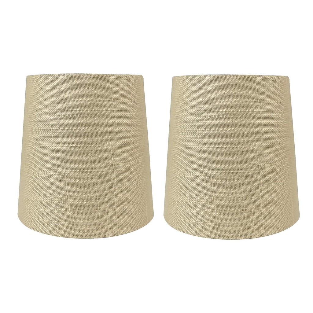 MERIVILLE Linen Clip On Chandelier Lamp Shades, 4-inch by 5-inch by 5-inch