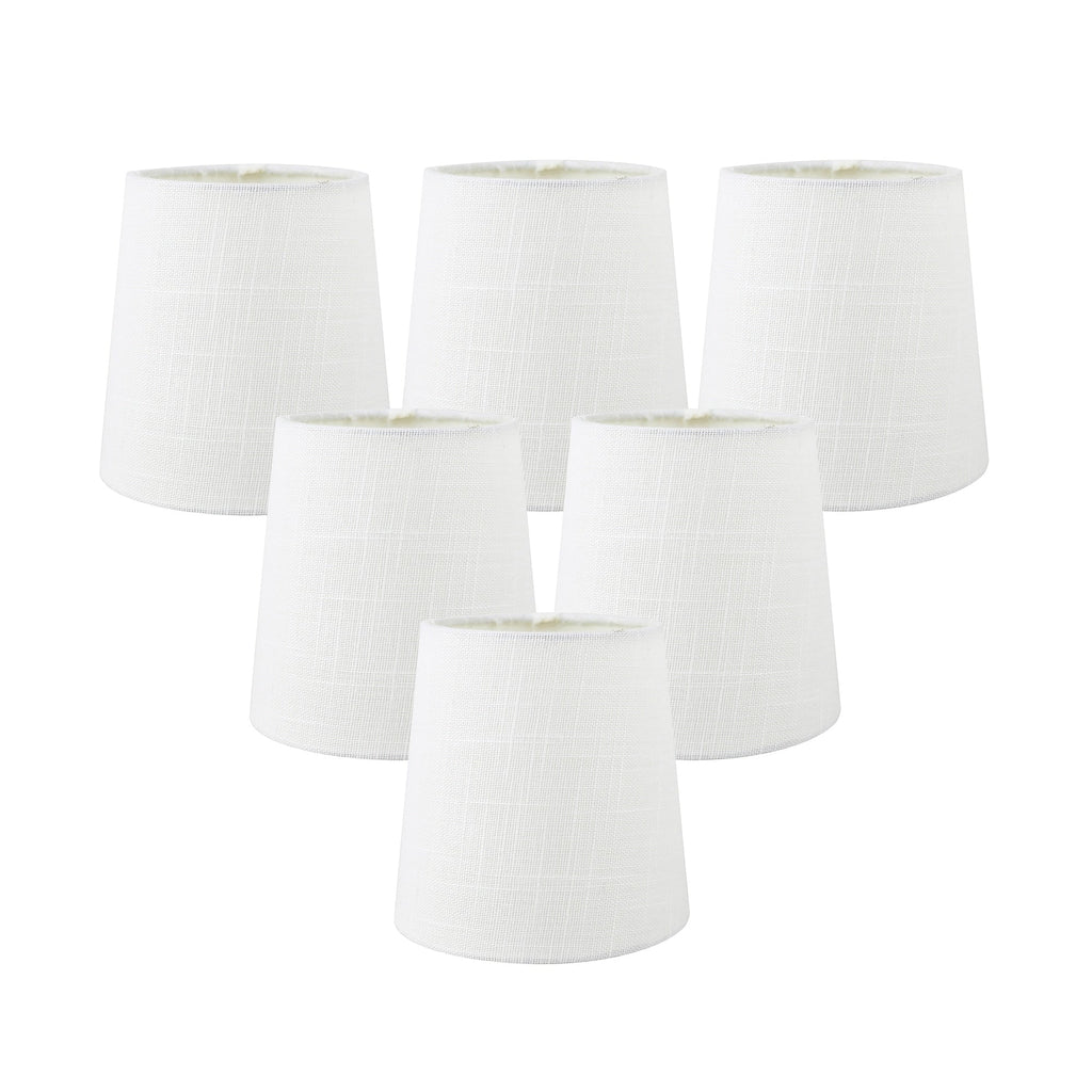 MERIVILLE Linen Clip On Chandelier Lamp Shades, 4-inch by 5-inch by 5-inch