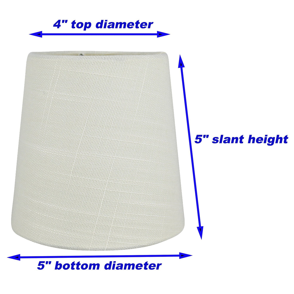 MERIVILLE Linen Clip On Chandelier Lamp Shades, 4-inch by 5-inch by 5-inch