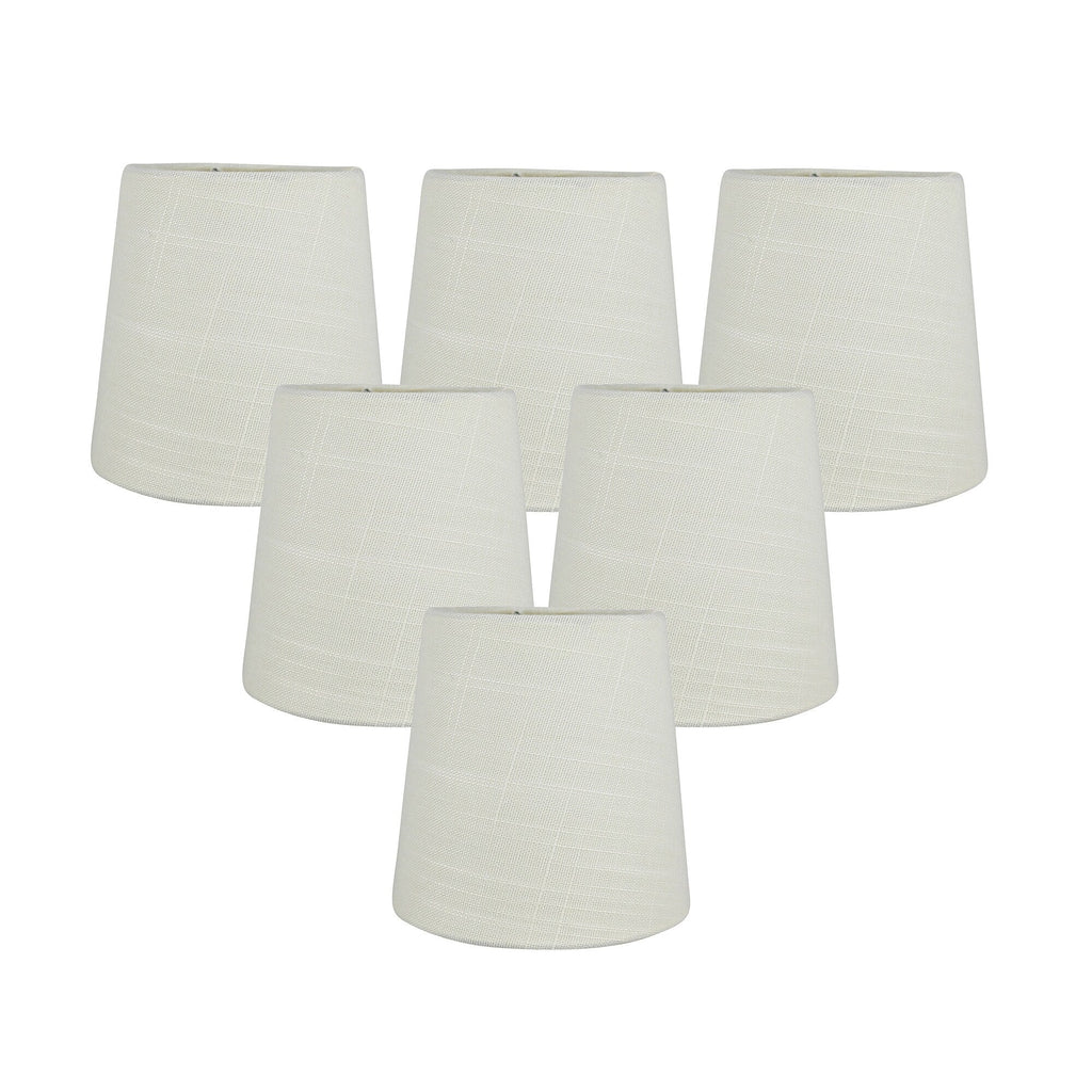 MERIVILLE Linen Clip On Chandelier Lamp Shades, 4-inch by 5-inch by 5-inch