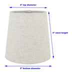 MERIVILLE Linen Clip On Chandelier Lamp Shades, 4-inch by 5-inch by 5-inch