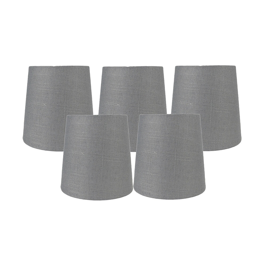 MERIVILLE Linen Clip On Chandelier Lamp Shades, 4-inch by 5-inch by 5-inch