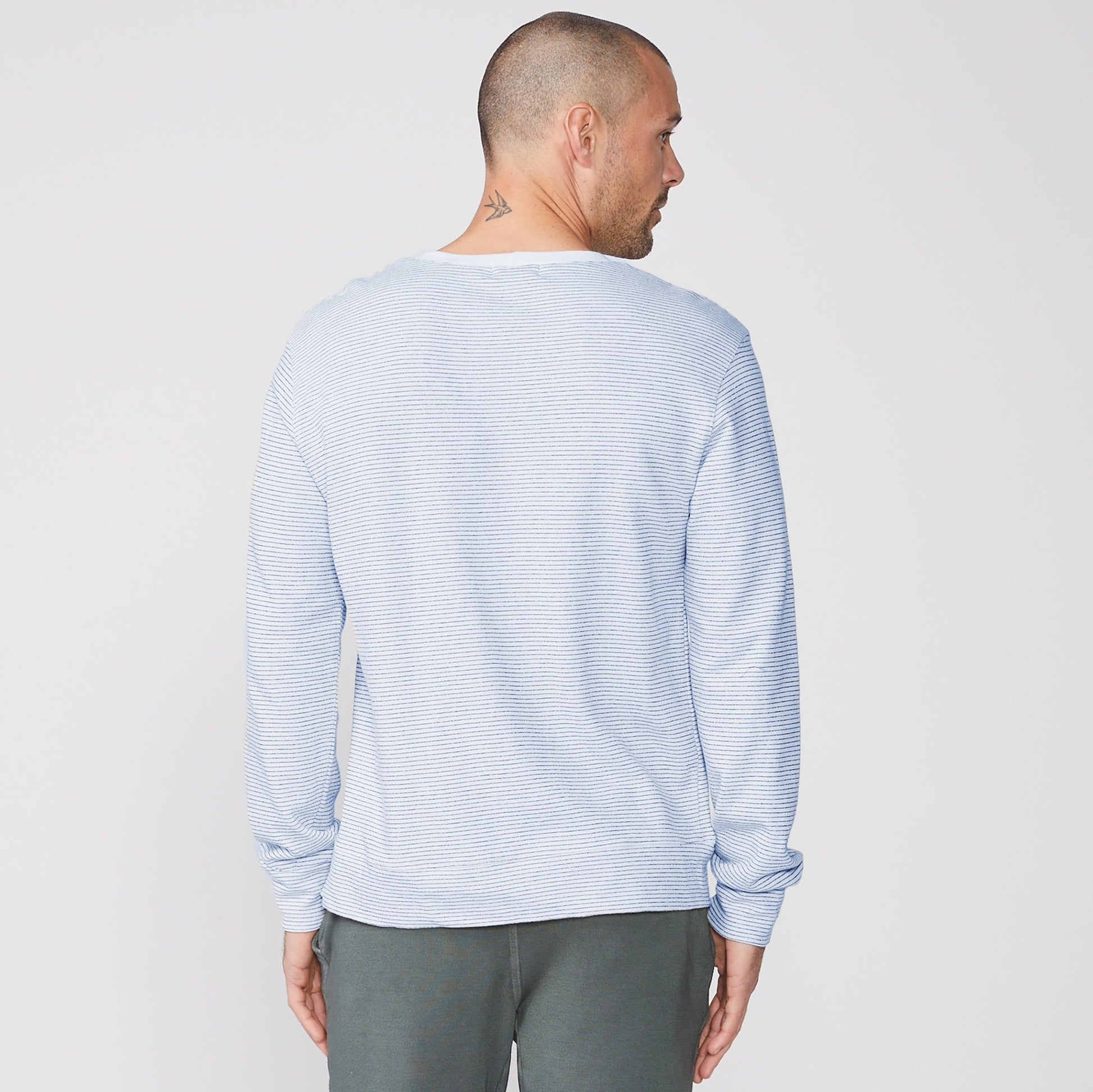 Pinstripe Crew Neck Sweatshirt