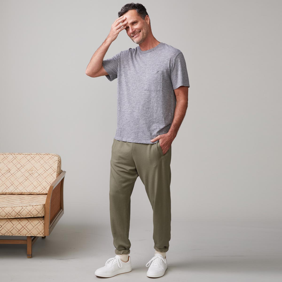 Textured Tri-Blend Relaxed Pocket Crew
