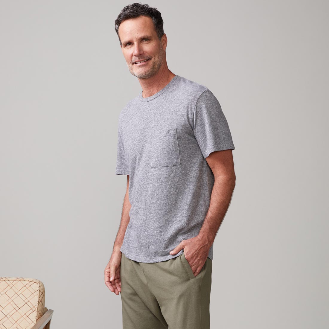 Textured Tri-Blend Relaxed Pocket Crew