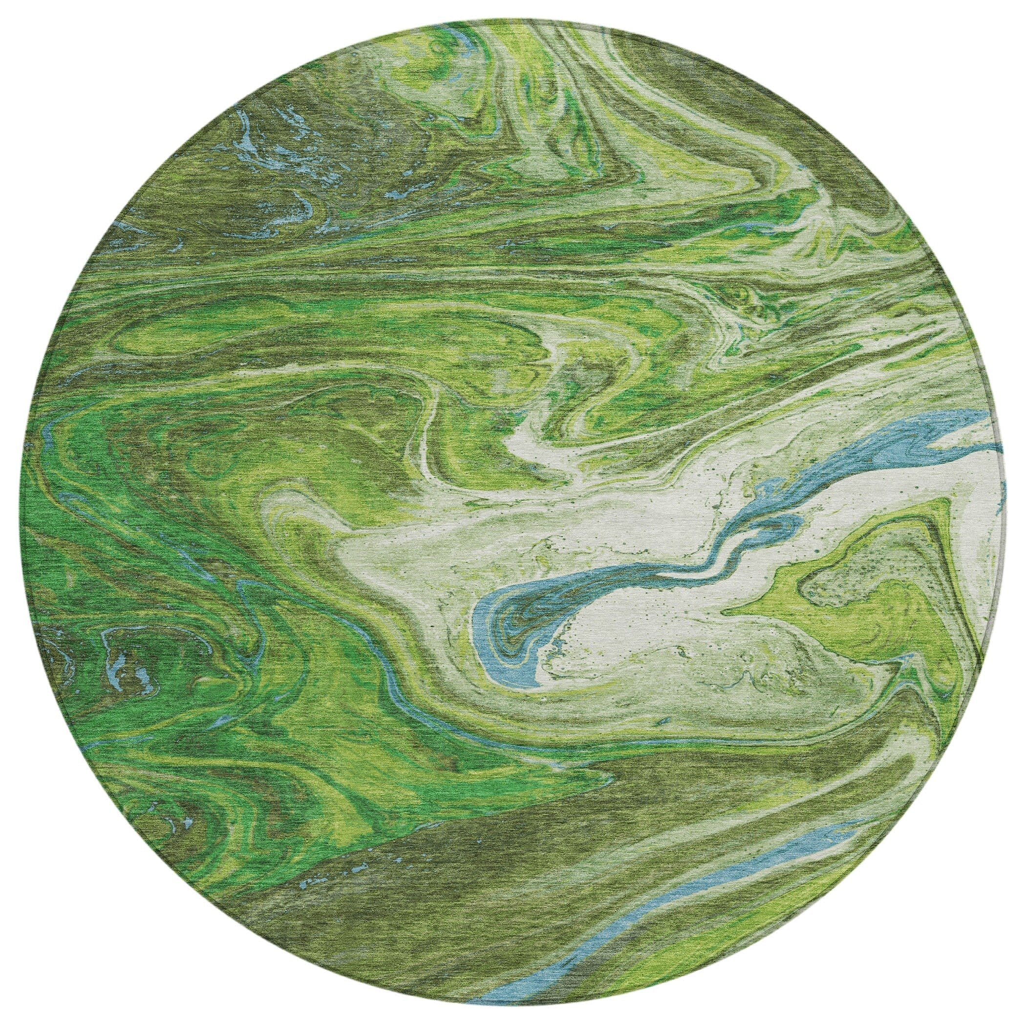 Machine Washable Indoor/ Outdoor Abstract Brushstroke Chantille Rug