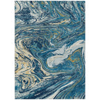 Machine Washable Indoor/ Outdoor Abstract Brushstroke Chantille Rug