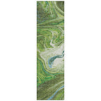 Machine Washable Indoor/ Outdoor Abstract Brushstroke Chantille Rug