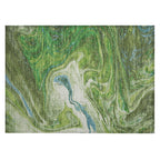Machine Washable Indoor/ Outdoor Abstract Brushstroke Chantille Rug