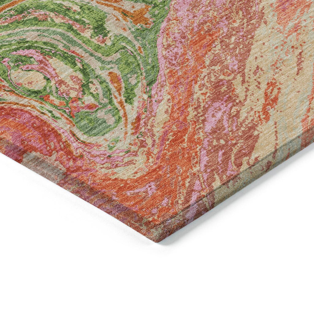 Machine Washable Indoor/ Outdoor Abstract Brushstroke Chantille Rug