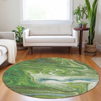 Machine Washable Indoor/ Outdoor Abstract Brushstroke Chantille Rug