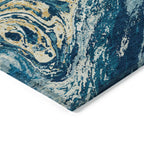 Machine Washable Indoor/ Outdoor Abstract Brushstroke Chantille Rug