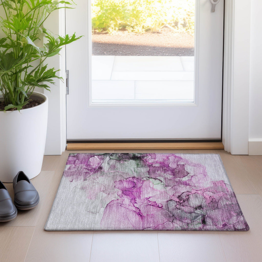 Machine Washable Indoor/ Outdoor Abstract Chantille Rug