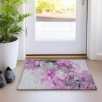 Machine Washable Indoor/ Outdoor Abstract Chantille Rug