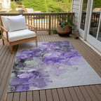 Machine Washable Indoor/ Outdoor Abstract Chantille Rug