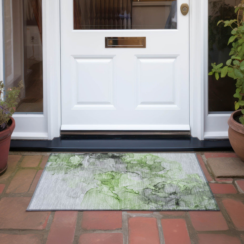 Machine Washable Indoor/ Outdoor Abstract Chantille Rug