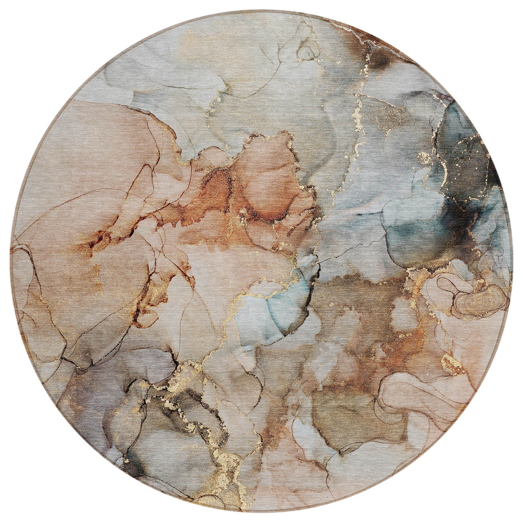 Machine Washable Indoor/ Outdoor Abstract Chantille Rug