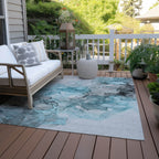 Machine Washable Indoor/ Outdoor Abstract Chantille Rug