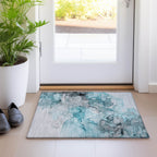 Machine Washable Indoor/ Outdoor Abstract Chantille Rug