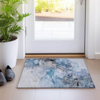 Machine Washable Indoor/ Outdoor Abstract Chantille Rug