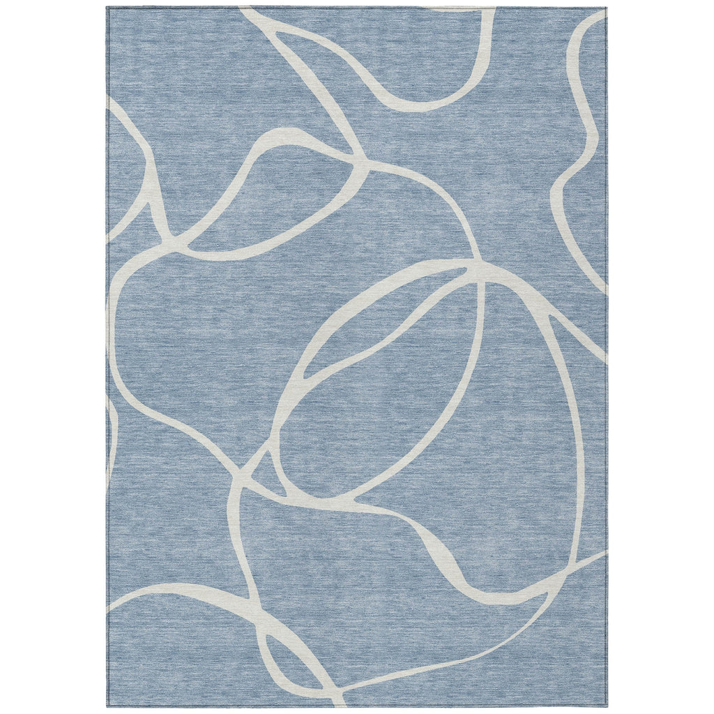 Machine Washable Indoor/ Outdoor Abstract Modern Chantille Rug
