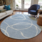 Machine Washable Indoor/ Outdoor Abstract Modern Chantille Rug