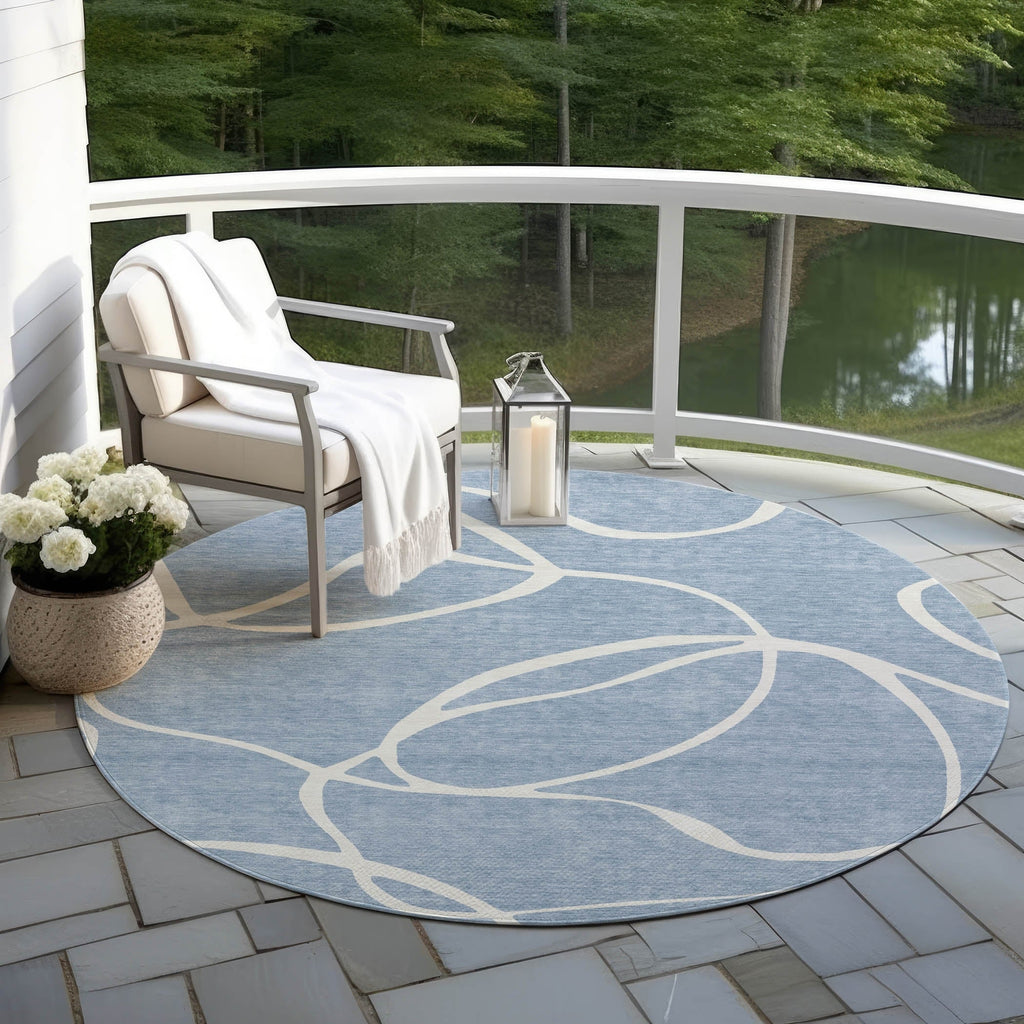 Machine Washable Indoor/ Outdoor Abstract Modern Chantille Rug