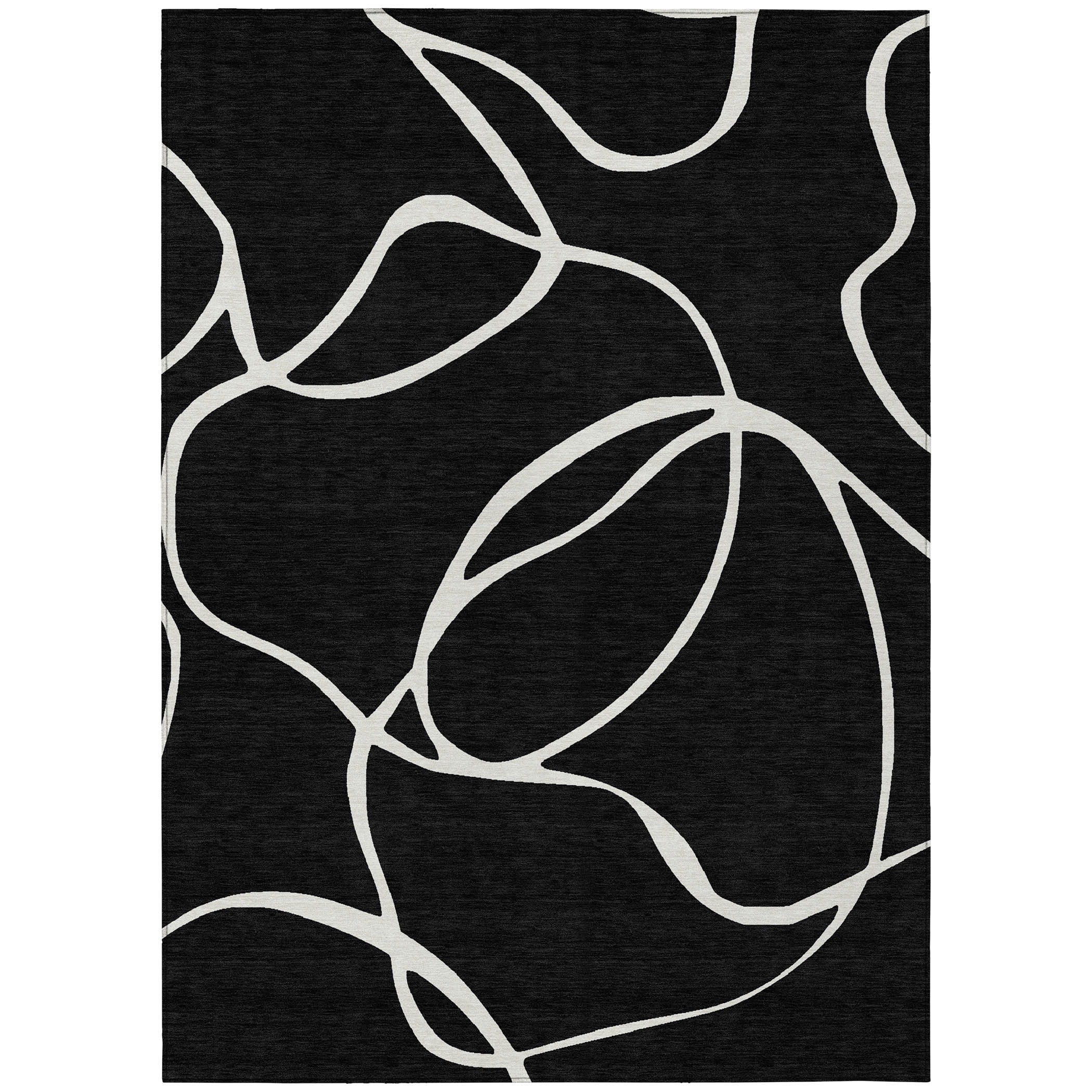 Machine Washable Indoor/ Outdoor Abstract Modern Chantille Rug