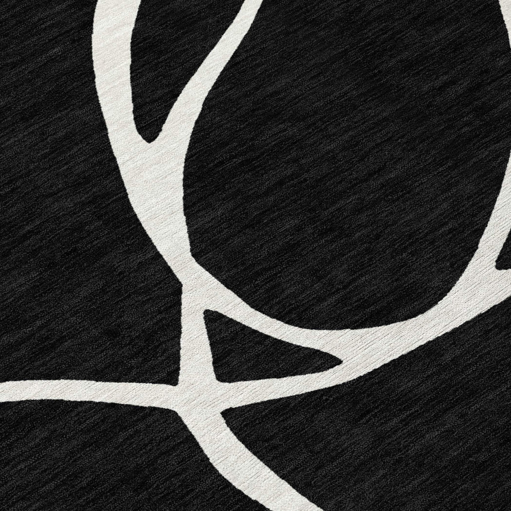 Machine Washable Indoor/ Outdoor Abstract Modern Chantille Rug