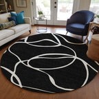 Machine Washable Indoor/ Outdoor Abstract Modern Chantille Rug