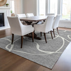 Machine Washable Indoor/ Outdoor Abstract Modern Chantille Rug
