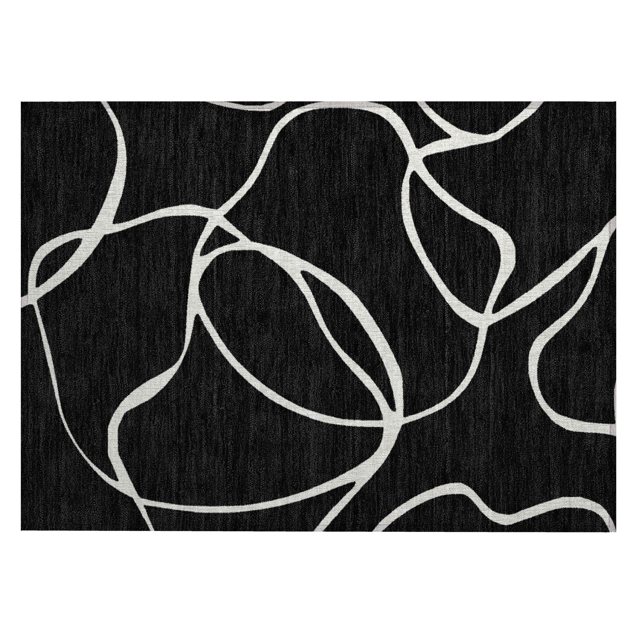 Machine Washable Indoor/ Outdoor Abstract Modern Chantille Rug