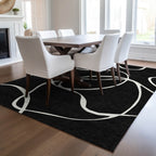Machine Washable Indoor/ Outdoor Abstract Modern Chantille Rug