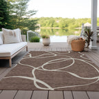 Machine Washable Indoor/ Outdoor Abstract Modern Chantille Rug