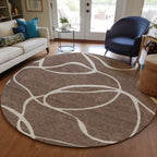 Machine Washable Indoor/ Outdoor Abstract Modern Chantille Rug