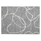 Machine Washable Indoor/ Outdoor Abstract Modern Chantille Rug