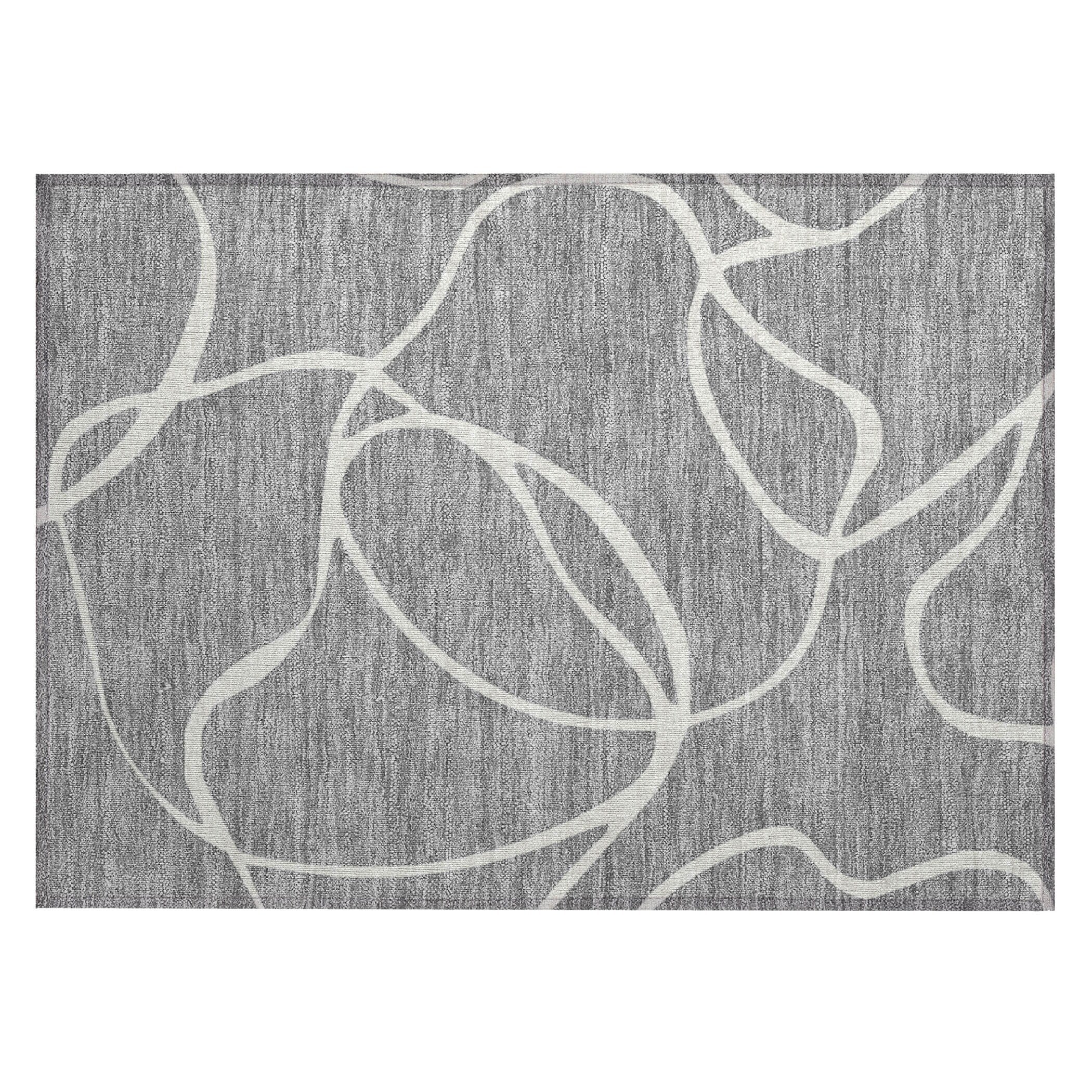 Machine Washable Indoor/ Outdoor Abstract Modern Chantille Rug