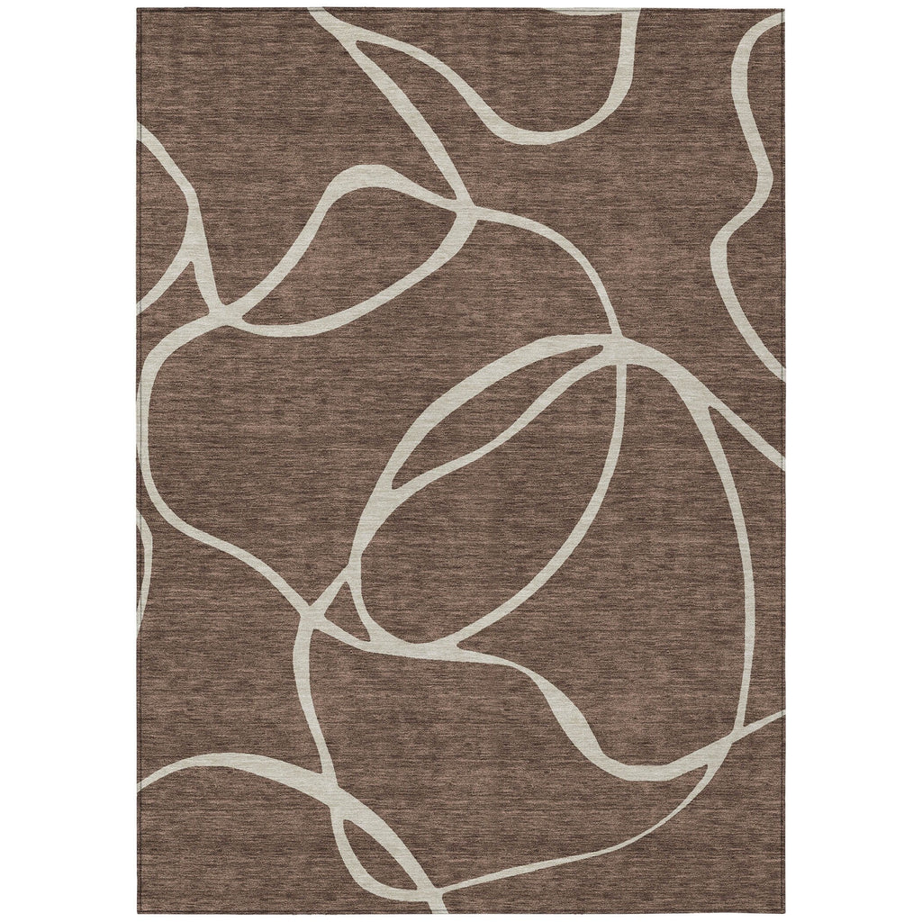 Machine Washable Indoor/ Outdoor Abstract Modern Chantille Rug