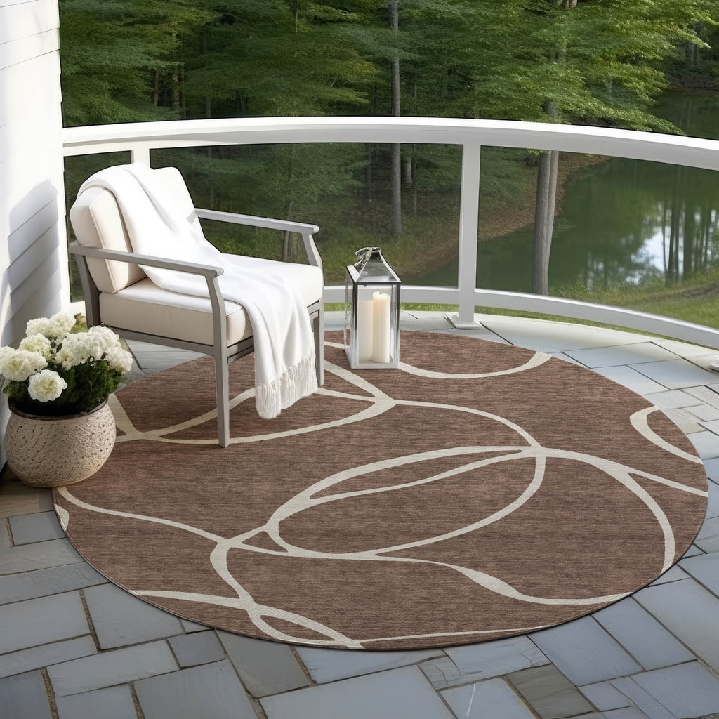 Machine Washable Indoor/ Outdoor Abstract Modern Chantille Rug
