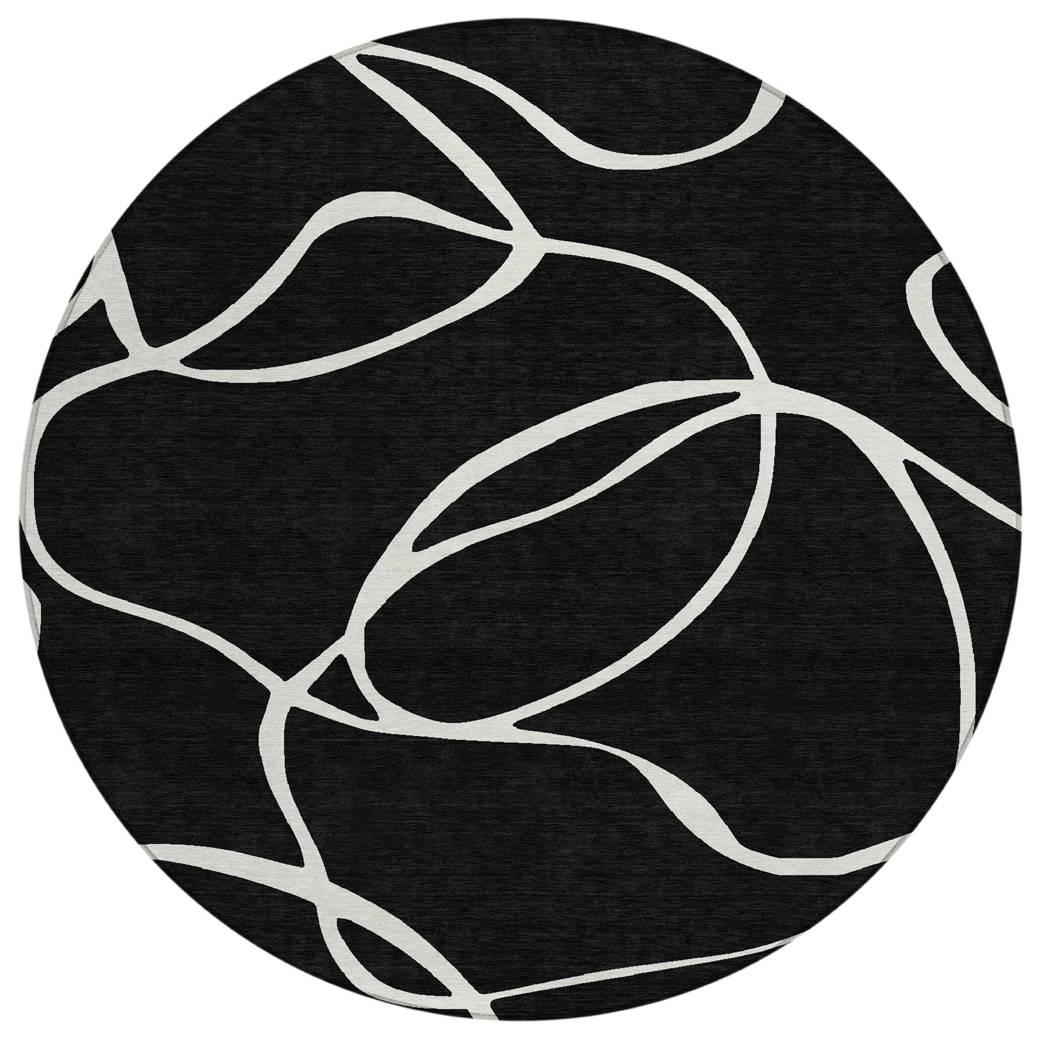 Machine Washable Indoor/ Outdoor Abstract Modern Chantille Rug