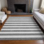 Machine Washable Indoor/ Outdoor Cabana Stripe Chantille Rug