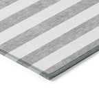 Machine Washable Indoor/ Outdoor Cabana Stripe Chantille Rug